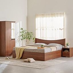 Home Centre Helios Alton Box Storage Queen Bed with Bedside Table and 2-Door Wardrobe-picture-25