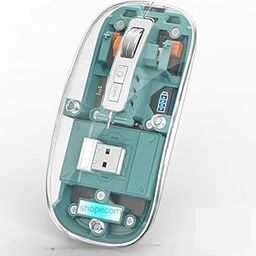SHOPECOM Transparent Wireless Mouse use for Computer Laptop Desktop Mouse Full Transparent Silent Mouse with USB Receiver Wireless Mouseor Battery Level Display Colorful Magnetic Cover Working-picture-20