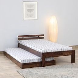 Ferrovilla Luis Trundle Single Sheesham Wood Bed for Bedroom | Sheesham Wood Bed | Solid Wood Bed | Trundle Bed | Bed Without Storage| Single Size Bed | Bedroom Furniture | 2 Years Warranty-picture-19