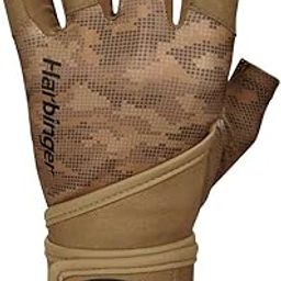 Harbinger Pro Wristwrap 2.0 Weightlifting Gloves, Unisex (Tan, M)-11