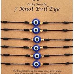 Evil Eye Bracelets 7 Knot Lucky Protection Bracelets Red Evil Eye Bracelets Pack Mal De Ojo Bracelet for Family-image-37