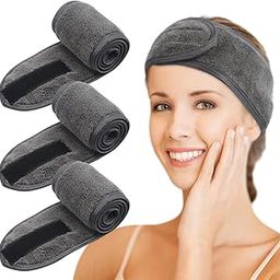 Cosmetic Headband Terry Towelling, Cosmetic Microfibre Hair Band, Hair Protection Band with Velcro Fastening for Cosmetic Treatments, Hair Protection for Make-Up, Sports, Yoga, Washable (Pack Of 3)-image-119