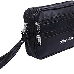Hand Bag | Cotton Folding Storage Bag | Dot Print Storage Shopping Bag for Grocery | 2 Compartment Toiletry Bag with Handle (Black, Pack Of 1)-image-26