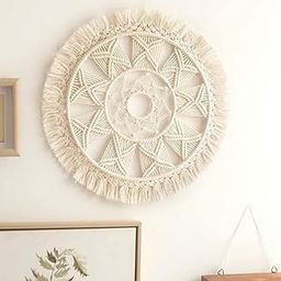 AHE Handmade Macrame Dream Catcher - 15" Off-White Round Boho Wall Hanging Art Decor | AHE-RDC-01|Wall Hanging Decor| Wall Hanging| 1 pcs-image-28