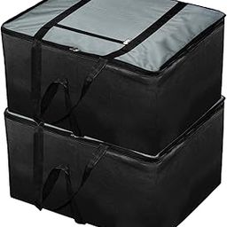 Kuber Industries Small Size Foldable Travel Duffle Bag, Underbed Storage Bag (Grey & Black)-Pack of 2-image-13