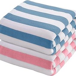 MAXOSHINE Microfiber Towels for Bath Large Size-Super Soft Coral Fleece Bathing Towel with Hook Quick Dry Super Absorbent-Bath Towel for Men and Women-70x140 cm (Blue/Peach, Pack of 2)-image-41