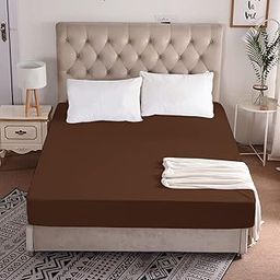 EVERDECOR Water Proof Dustproof Terry Cotton Mattress Protector- King Size Brown -King-78X84-image-16