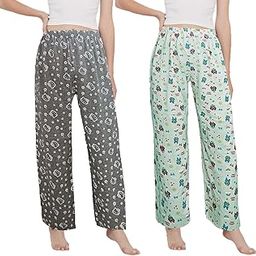 Women's Premium Cotton Pyjama,Perfect for Everyday Wear,Women's Regular Track Pants Combo Of 2 Pack-12