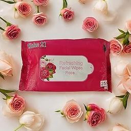 Angelie On The Go Makeup Remover Wipes, 25 Pieces, Refreshing Facial Wipes (Rose)-7