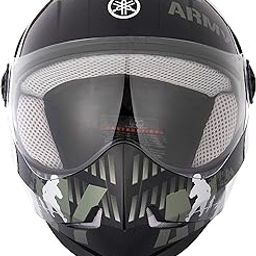 Yamaha YR1 Polycarbonate Full Face Helmet (Military Green, Size XL) Y6AYR1MGXL16-image-46