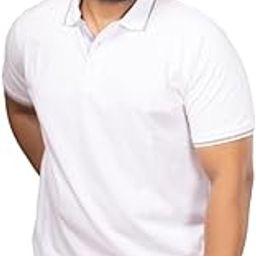 Sizeupp Men's Cotton Plus Size White Solid Polo T-Shirt - 6XL | Soft, Breathable Cotton | Regular Fit | Collar Neck, Half Sleeves, Comfortable & Stylish-picture-21
