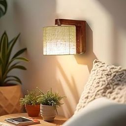 Symplify Stylish Gimli Brown Wooden Wall Light for Living Room, Bedroom, Kitchen_9W LED (Warm White 3000K)-picture-19