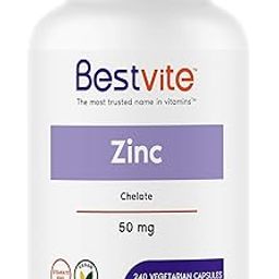 Zinc Chelate 50mg Vegetarian - No Stearates - No Dicalcium Phosphate - Vegan - Non GMO - Gluten Free-13