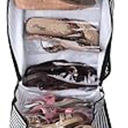 Anazonkart(TM) Rexine Travel Shoe Organizer Storage Bags, Shoe Tote 6 Pair Shoes Organizer Sandal/Sleeper Bag Pack of 1 Piece-image-8