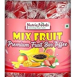"NUTRIEFOODS" Enriching Your Taste Mix Fruit Toffee | 100% Natural Fruit Candy | Premium Mix Fruit Bar Mango, Banana, Guava, Papaya and Strawberry Fruit Pulp (400g)-image-27