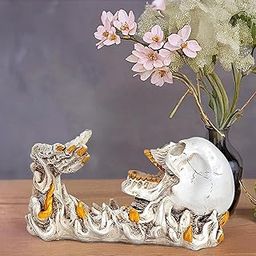 Amazon Brand - Umi Exculisive Wine Stand with Skull Antique Look Cold Cast Showpiece for Home Decor Gift Item in Resin, Height : 6 inch-image-14