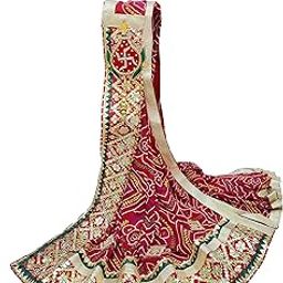 Rajasthani Marwari Jaipuriya Bandhej Broch Plated Traditional Woman Odhna.-image-69
