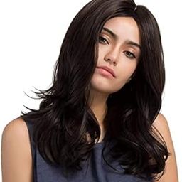Women Synthetic Artificial Full Head Hair Wig Cosplay Long Curly Wavy NO Bangs Natural brown Wigs Costume Fancy Party-image-99