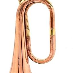 SM'SAI MUSICALS Solid Copper & Brass Bugle to Play Gift Decorative Musical Instrument Classic Style Gift, Bugle with Mouthpiece for School Band Cavalry Beginner-image-23