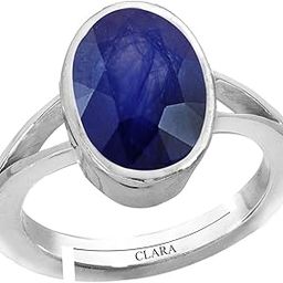 Blue Sapphire Neelam 3.9cts or 4.25ratti Stone Silver Adjustable Ring for Women-image-45