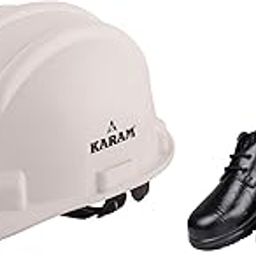 Karam FS05 Black Leather Safety Shoes for Men | Single Density with Steel Toe | Antistatic, Antislip-image-44
