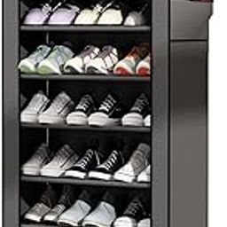 UDEAR 9 Tier Shoe Rack with Dustproof Cover Shoe Shelf Storage Organizer Grey-image-8