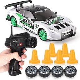 Ascetic RC Drift Car 1/24 2.4GHz 4WD Remote Control Sport Racing On-Road Vehicle with LED Light, Batteries and Drift Tires-32