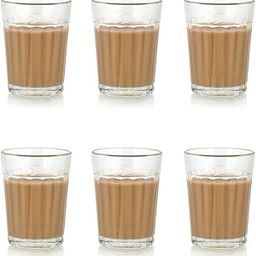 SATYAM KRAFT 6 Pcs Tea Chai Milk Coffee Small Glass Cups Mug Best Items Home Crockery Cutting Chai Glass for Tea, Coffee Women, Men, Girls Gifting (Transparent, Pack of 6) (100 ml - Cup Set of 6)-image-55