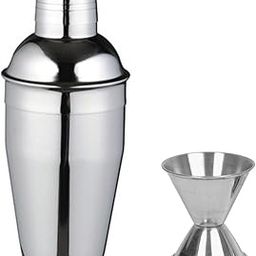 Dynore 2 Piece Delux Cocktail Shaker, 500 ml Medium Bar Set and peg Measure -30 and 60 ml-image-1