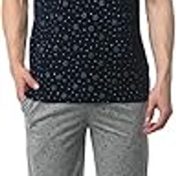 Men Cotton Blend Relaxed Night Suit Co-Ord Set with Round Neck Half Sleeve T-Shirt and Track Pant-Vj-Mns-Ttp-Group11-picture-49