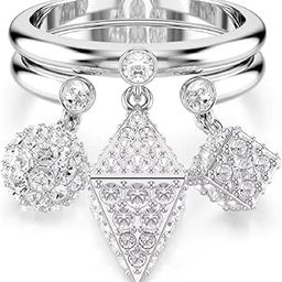 Stilla Rhodium Plated Octagonal Cut White One Size Cubic Zirconia CZ Cocktail Ring Size 50-image-79