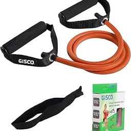 GISCO Resistance Tube with Foam Handles – Toning Tube for Stretching, Weight Training, Home Workout, Mobility & Strength – Unbreakable Rubber Resistance Band for Men & Women – Gym Equipment for Home-image-60