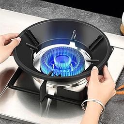 IK-CLAST Gas Saver Burner Stand, Gas Chula Support Stand with 4 Legs, Fire & Windproof, Energy Saving (1, Black)-picture-24
