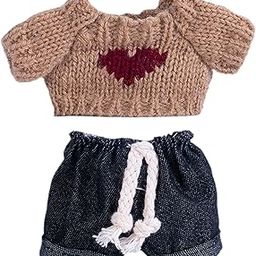 CALANDIS™ 15cm Doll Clothes Costume Doll Accessories Kids Toy Photo Props Doll Pendant brown with heart-image-42