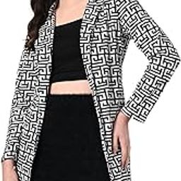 Printed Women Solid Front Open Neck Shrug (467)-11