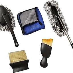 AHYRA 5 PCS Microfiber Car Duster Kit Interior & Exterior Car Cleaning Detailing Tool Scratch & Lint Free, Pollen Removing Extendable Long Handle Duster for Car & Motorcycle car Accessories-image-84