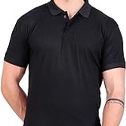Men's Solid Polyester Polo T Shirt | Collar Tshirts | Half Sleeves | Plain-Regular Fit-image-29