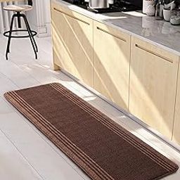 Saral Home Rectangular Striped Soft PP Yarn Durable & Washable Multipurpose Runner for Home/Kitchen/Living Area/Lobby/Office Entrance with Anti Skid Backing | Quick-Drying Mats (Brown, 40 X 120 Cm)-32