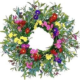 UJEAVETTE Artificial Flower Wreath Rustic Holiday Decor for Wall Window Indoor Outdoor-image-79