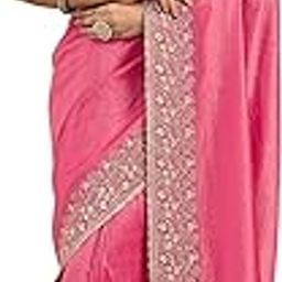 Peach Embellishments Silk Blend Saree With Unstitched Blouse (16899P)-image-27