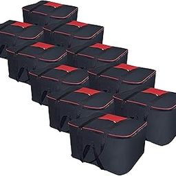 Goodwill Tech™ 10 Pack Big Storage Bag Nylon Moisture Proof Bag with Zippered Closure for Blanket/Bed Sheets/Clothes, 57x48x32cm-(Black)-image-22