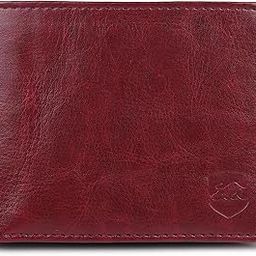 Vegan Leather Wallet for Men I 3 Card Slots I 2 Currency & Secret Compartments I 1 Coin Pocket. (Red)-image-65