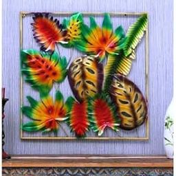 GI HERITAGE Multi Colour Iron Leaves Wall Frame Metal Wall Art for Home and Decor | Decorative Accent for Home, Living Room & Gifting-image-94