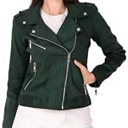 Women's Suede Regular Jacket (Green)-image-59