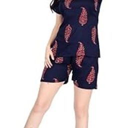 Women's Short Night Suit – Round Neck | Soft Premium Rayon Sleepwear Set for Girls & Women | Stylish & Comfortable Nightwear-image-29