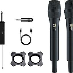 Doslnlya Dual UHF Wireless Microphone System - 2 Handheld Mics, 160ft Range, Noise Cancelling & Rechargeable for DJ/Live Performance, Business Meeting, Classroom, Recording Anti-Interference-image-75
