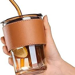 classic-hub Elite Commerce Glass Mug with Straw & Leakproof Lid – Stylish Tumbler for Coffee, Smoothies, Milk & Juice-picture-16