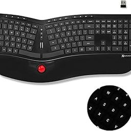 X9 Performance Split Wireless Keyboard with Trackball - Rechargeable, Backlit, Built in Mouse Buttons - 2.4G Ergonomic Split Keyboard Wireless for Windows PC and Chrome - All in One Typing Solution-image-22