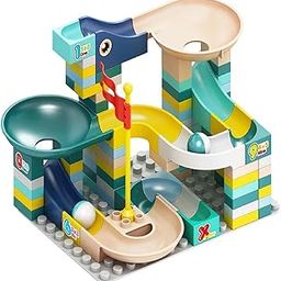 Aardi Kids Marble Run Building Blocks Set for Kids, 100pcs Blocks Variable Slide Track, Compatible Big Bricks, STEM Educational Toys (Multicolor)-7