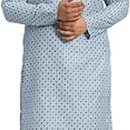 sojanya PLUS (Since 1958) Men's Cotton Linen Blue Foil Printed Kurta and White Pyjama Set-picture-47